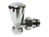 CALEFFI Кран радіаторний ХРОМ ручка d1/2" кутовий 10 bar (411422)