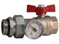 Bianchi Кран-американка 1" з термометром 0÷80 °C (red/червоний) "метелик" (422MC0060F)