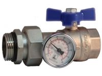 Bianchi Кран-американка 1" з термометром 0÷80 °C (blue/синій) "метелик" (422MC0060E)