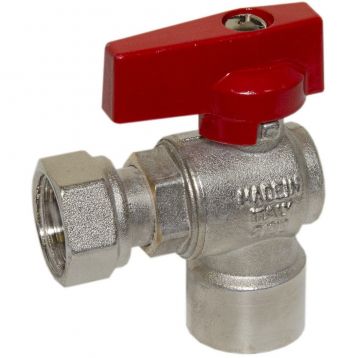 Bianchi Кран угловой d1/2" В х 1/2" В с накидной гайкой (red/красный) (527004040F)