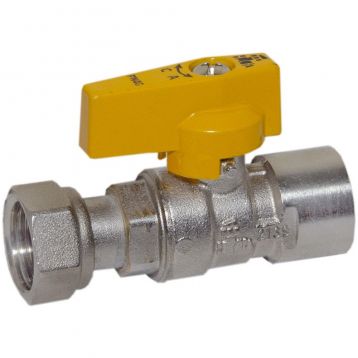 Bianchi Кран (газ) прямой d1/2" В х 1/2" В (накидка гайка) (528004040G)