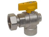 Bianchi Кран газовый угловой d3/4" В х 1" В (накидка гайка) (527005060G)