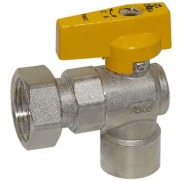 Bianchi Кран газовый угловой d1/2" В х 3/4" В (накидка гайка) (527004050G)