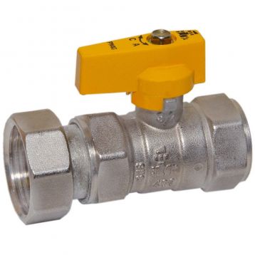 Bianchi Кран (газ) прямой d3/4" В х 1" В (накидка гайка) (528005060G)