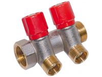 Bianchi Коллектор с вентилями d3/4" х 2 х 1/2" УР хром (red/красный) I-36 мм (202B05040A)