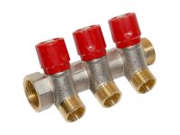 Bianchi Коллектор с вентилями d3/4" х 3 х 1/2" УР хром (red/красный) I-36 мм (203B05040A)