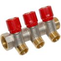 Bianchi Коллектор с вентилями d3/4" х 3 х 1/2" УР хром (red/красный) I-36 мм (203B05040A)