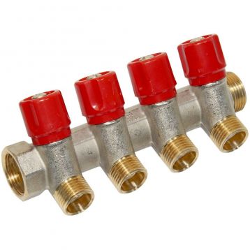 Bianchi Коллектор с вентилями d3/4" х 4 х 1/2" УР хром (red/красный) I-36 мм (204B05040A)