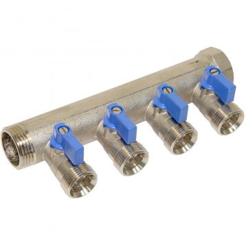 Bianchi Колектор з кульовими кранами d1" х 4 х 3/4"ЗР (blue/синій) I-45 мм (204C06050D)