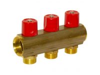 Bianchi Коллектор с вентилями d1" х 3 х 3/4" НР (red/красный) I-50 мм (233E06050A)