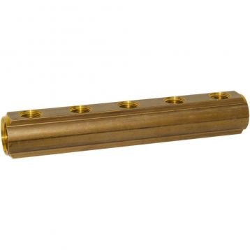 Bianchi Коллектор d1" х 5 х 1/2" ВР латунь с отверстием для ПВ 3/8" I-50 мм (255A060400)