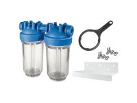 Фільтр-колба DP BIG DUO TS (прозора) Ø1" IN (пластик) 10" 45°C 8,3 bar KIT