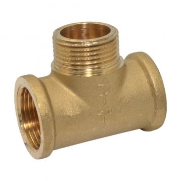 Pattaroni Трійник редукційний латунний d1" x 1/2" x 1" В-З-В (F139R003)