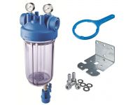 Фильтр-колба Atlas Filtri DP BIG SM TS (прозрачная) Ø1" IN (пластик) 10" 45°C 8,3 bar +2 манометра KIT (ZA1700735)