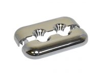 Розетка ХРОМ двойная пластиковая декоративная GoPlast S.r.l. Ø10-16 мм 35 мм разборная (1154CR0000)