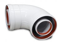 Коліно з'єднувальне коаксіальне 90 градусів для турбованого газового котла d60/100 AL+FE Мама - Мама (TR.6090M) - 2