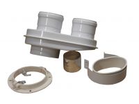 Адаптер для турбированного газового котла (бинокль) переходник для двухтрубной системы из 100/60 на 2х80mm - 1