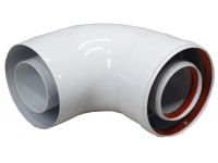 Коліно 90 град. МАМА-ПАПА коаксіальний d60/100 FE + FE (TR.6090F)