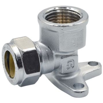 Коліно настінне (ХРОМ) затискне Comisa S.p.A. Ø15 x 1/2" В (8106021)