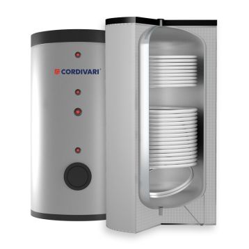 Бойлер 300 л BOLLY® 2 AP (2 збільшених ТО) WB (тверда незйомна ізол.) POLYWARM® Cordivari srl