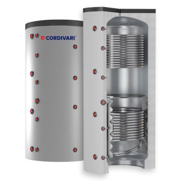 Теплоакумулятор (буферна ємність) 1000 л PUFFER 2 (2 теплообмінника) VС (м`яка зйомна ізоляція)