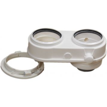 Адаптер (бинокль) переходник для двухтрубной системы для котла 100/60 на 2х80mm