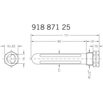 91887125 Капсула рифлена для капіляру Ø15,1 х 16 мм 1/2" 10 см Cewal S.p.A.