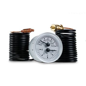 Капиллярный термоманометр белый Cewal S.p.A. TI 42 P Ø42 1/4" 6 бар 0/120°C L1500 мм (91392108) - 1