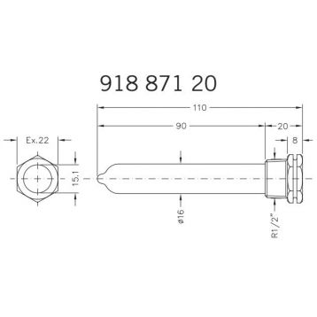 91887120 Капсула для капіляру Ø15,1 х 16 мм 1/2" 10 см Cewal S.p.A.