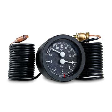 91392120 Капілярний термоманометр TI 52 P Ø52 1/4" 4 бара 0/120°С L1500 мм Cewal S.p.A.