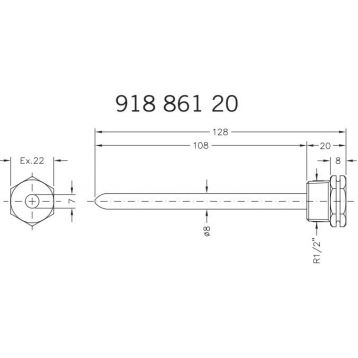 91886120 Капсула для капіляру Ø7 х 8 мм 1/2" 12 см Cewal S.p.A.