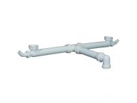 3195 Трубка підключення Т-подібна для подвійної мийки Ø40 х 1 1/2" Ghidini SpA