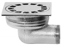 654P100 Трап горизонтальний латунний хромований 100 x 100 мм x Ø1 1/4" З Ghidini SpA