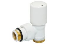 Кран радіаторний кутовий Carlo Poletti Srl БІЛИЙ корпус+штуцер Ø1/2" х 24-19 FIRST (V140111EF)