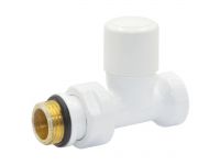 Кран отсекающий прямой Carlo Poletti Srl БЕЛЫЙ корпус+штуцер Ø1/2" FIRST (V140810EF)