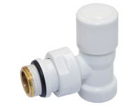 Кран отсекающий угловой Carlo Poletti Srl БЕЛЫЙ корпус+штуцер Ø1/2" FIRST (V140410EF)