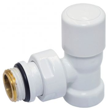 Кран відсікаючий кутовий Carlo Poletti Srl БІЛИЙ корпус+штуцер Ø1/2" FIRST (V140410EF)