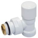 Кран відсікаючий кутовий Carlo Poletti Srl БІЛИЙ корпус+штуцер Ø1/2" FIRST (V140410EF)