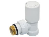 Кран радиаторный угловой Carlo Poletti Srl БЕЛЫЙ корпус+штуцер Ø1/2" FIRST (V140310EF)