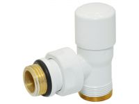 Кран отсекающий угловой Carlo Poletti Srl БЕЛЫЙ корпус+штуцер Ø1/2" х 24-19 FIRST (V140211EF)