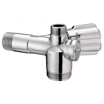 Кран з фільтром і звор. клапаном подвійний кутовий VA Albertoni srl Ø1/2" х 3/8" х 3/4" (D912285SD)