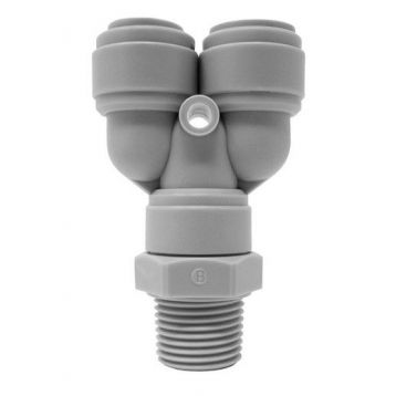 Трійник Y подібний Ø3/8" (трубка) х Ø1/4"ЗР х Ø3/8" (трубка) Polyacetal (HRWT3/8-N02G)