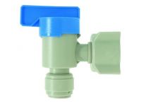 Кульовий кран кутовий Ø3/8" (трубка) х Ø1/2"ВР Polyacetal (HESV3/8-G04G)