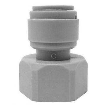 Перехідник в комплекті зі скобою Ø1/4" (трубка) х Ø1/2" BР Polyacetal CDC Fluidtech Europe S.r.l