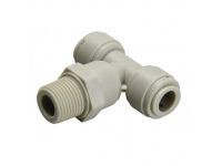 Трійник в комплекті зі скобою Ø3/8" (трубка) х Ø3/8" ЗР х Ø3/8" (трубка) Polyacetal