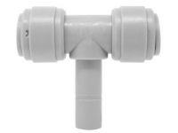 Абзац-трійник в комплекті зі скобою Ø1/4" (трубка) х Ø1/4" (абзац) х Ø1/4" (трубка) Polyacetal