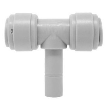 Абзац-трійник в комплекті зі скобою Ø1/4" (трубка) х Ø1/4" (абзац) х Ø1/4" (трубка) Polyacetal