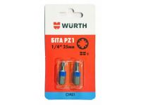 Бита WURTH PZ1-1/4-L25 мм в блистере (2 шт) (0614176651902)