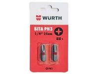 Бита WURTH PH3-1/4-L25 мм в блистере (2 шт) (0614176648902)