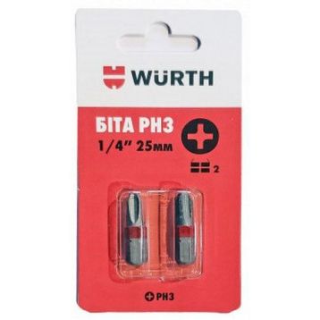 Біта WURTH PH3-1/4-L25 мм в блістері (2 шт) (0614176648902)